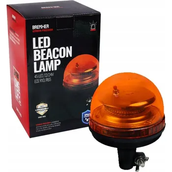 Maják VÝSTRAŽNÁ LAMPA MAJÁK NA TYČI, GUMOVÁ ZÁKLADNA, 45 LED, 12/24V, ECE R10, R65, 175 MM