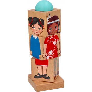 Dřevěná hračka UKŁADANKA DREWNIANA OBROTOWA PUZZLE PRO DĚTI DŘEVĚNÁ HRAČKA