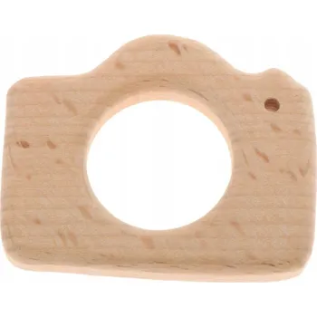 Dřevěná kojenecká kamera s dudlíkem s kousátkem Baby Comort