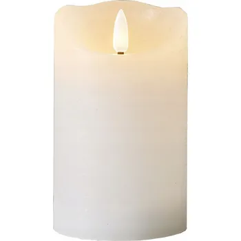 Svíčka Umělá LED svíčka s časovačem, vosková, bílá, 12,5 cm