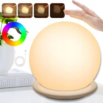 Lampička Noční Lampa pro Děti, Teplé Světlo, 8 Barev, Časovač, Stmívatelná