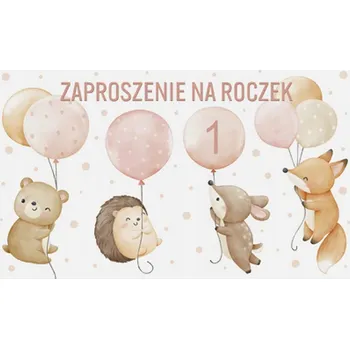 Obraz POZVÁNKY s Obálkami na 1. Narozeniny - Pastelová Zvířátka z Lesa 10 Ks
