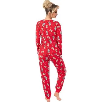 Dámské noční prádlo Dámské pyžamo Donna Bear - bavlna Červená M(38)