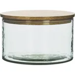 MADAM STOLTZ Skleněná dóza s dřevěným víčkem Bamboo wide