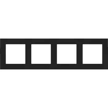 vypínač Rámeček 4 násobný černá matná KONTAKT SIMON TR4/149
