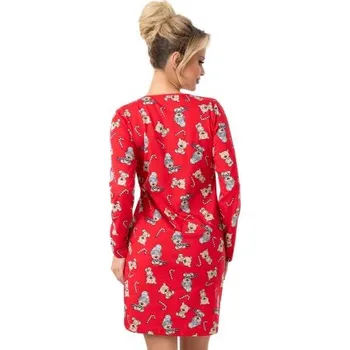 Dámská noční košile Noční košile Donna Bear - bavlna Červená L(40)