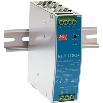 spínaný zdroj Průmyslový napájecí zdroj na DIN 120W 24V MEAN WELL NDR-120-24