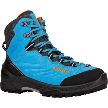 Dětská treková obuv Lowa Cadin GTX Mid Junior turquoise/flame 641060 dětské nepromokavé kožené trekové boty - 35 EUR