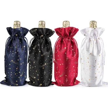 Vánoční dekorace Vánoční dárkový pytlík na láhev 15x33 cm, Balení 1 ks, Varianta 2 červená