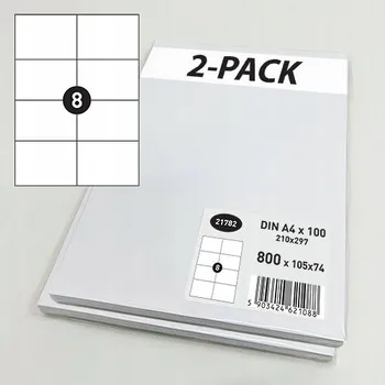Speciální papír Samolepicí etikety A4 archy 8x 105x74mm (Ekonomická varianta)