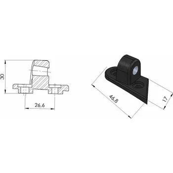 Zrcátko pro motocykl Mirror adaptor PUIG 3542N pravý černý DUCATI Panigale V4S 2018-2020