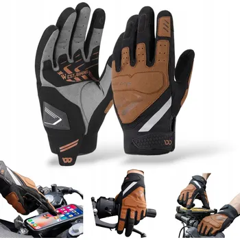 Cyklistické rukavice Cyklistické rukavice West Biking L hnědé