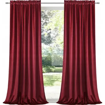 Obraz Závěs Velurový Bordó Měkký Elegantní do Každého Interiéru 140x250T