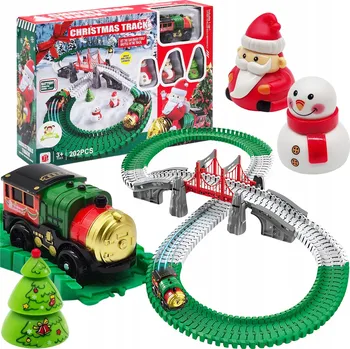 Vánoční dekorace VLÁČKODRÁHA VÁNOČNÍ POLÁRNÍ EXPRES dráhy Mikuláš Stromeček 228cm