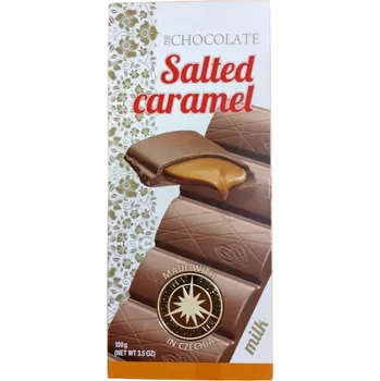 Čokoláda Mléčná čokoláda plněná slaným karamelem [T-Severka, 100 g]