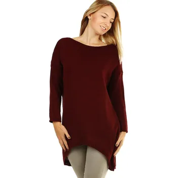Dámské oblečení TopMode Dámský dlouhý jednobarevný oversized svetr 489387