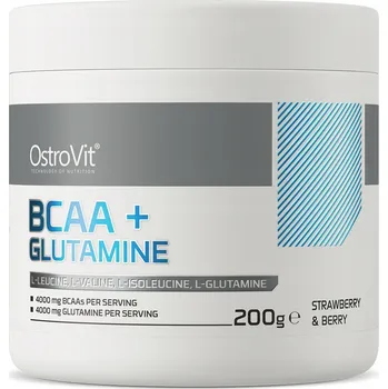 Aminokyselina BCAA + Glutamin v prášku 200 g OstroVit 200 g jahoda