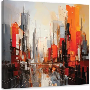 Obraz Obraz, Město Moderní Abstrakce Červeň 50x50
