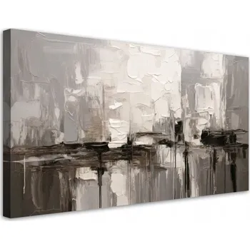 Obraz Obraz na plátně, Abstraktní Šedá Kompozice 100x50
