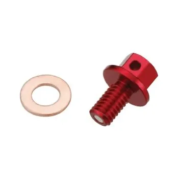 Ložisko převodovky ACCEL kontrolní šroub hladiny oleje v převodovce HONDA CRF 250R/X 02-18, 450R 02-16, 450X 05-18 (s magnetem) barva červená (MTP-01RD) (ACCEL kontrolní šroub hladiny oleje v převodovce HONDA CRF 250R/X 02-18, 450R 02-16, 450X 05-18 (s magnetem) barva červe