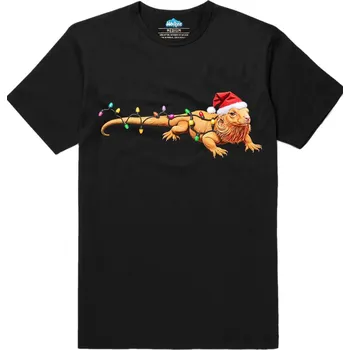 Pánské tričko Pánské tričko Vánoční Agama Vousatá (Velikost: XL, Barva: Černá)