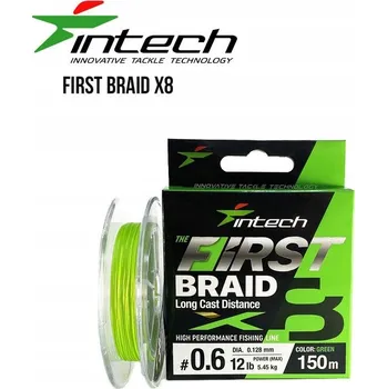 Pletená šňůra Intech First Braid X8 Green 150m #2.5/0.261mm/36lb/16,33kg