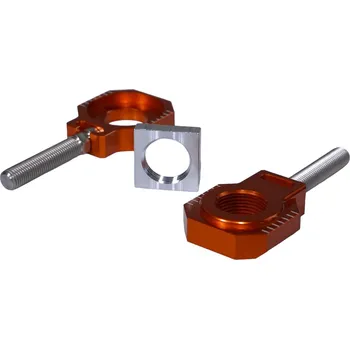 Osvětlení pro motocykl NAPÍNÁK ZADNÍ NÁPRAVY SE ŠROUBEM KTM SX / XC SXF XCF 125 250 350 450 , HUSQVARNA TC TX FC FX /350 '23-'25 BARVA ORANŽOVÁ (KPL.-2KS)