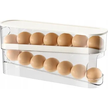 Organizér na vejce do ledničky s automatickým průhledný podavačem