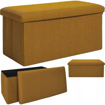 Taburet Žlutý čalouněný Taburet HowHomely