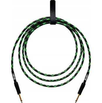 Audio kabel Instrumentální kabel 3m, pro kytaru, Hi-Fi Jack 6,3 mm přímý-přímý Zelený