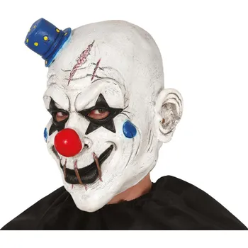 Karnevalová maska Latexová maska klauna s kloboukem