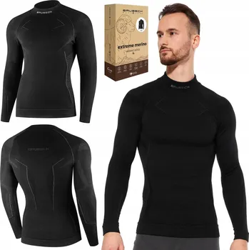 Termoprádlo s dlouhým rukávem Brubeck EXTREME MERINO černé vel. L