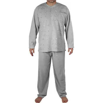 Pánské pyžamo Michal froté pyžamo pánské V1512 XXL světle šedá