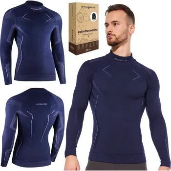 Termoprádlo s dlouhým rukávem Brubeck EXTREME MERINO PÁNSKÉ modré vel. XXL