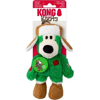 Hračka pro psa Hračka Kong Dog Holiday Wild Knots Bear Assorted s pískatkom,polyester ,rôzne farby S/M