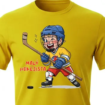 Chlapecké tričko Dětské tričko Malý hokejista - velikost 122, Barva Žlutá