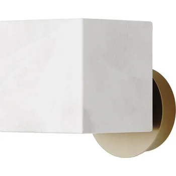 Nástěnné svítidlo Aromas Cubic G9 nástěnné alabastrové svítidlo Zlatá patina