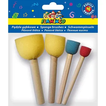 Tupovací houbičky, dřevěná rukojeť, 4ks/bal.