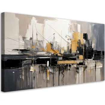 Obraz Obraz, Město Abstrakce Zlatý 100x50