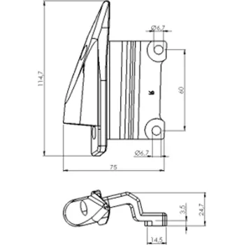 Zrcátko pro motocykl Adaptér na zpětné zrcátko PUIG ADAPTADOR IZQ. RETROVISOR HI-TECH I,II,III,GT,F 9549N černý k kapotáži KYMCO AK 550 2017-2019