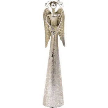 Obraz ANDĚL KOVOVÝ SE SRDCEM STŘÍBRNÝ 16,5 CM