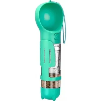 Miska pro psa Multifunkční láhev pro psy, pítko, zásobník na krmivo, 0,3 l, zelená