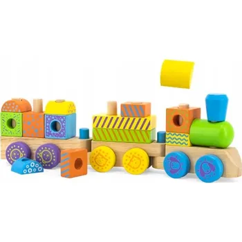 Dřevěná hračka Viga 50572b Barevný vláček 18 m+