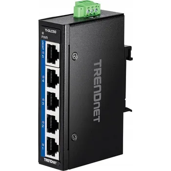 Switch TRENDNET Průmyslový Ethernet přepínač 1Gb, 5 portů, mini, na DIN lištu
