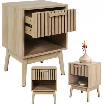 Noční stolek Noční stolek LINEA noční stolek se zásuvkou a poličkou BOHO do ložnice LOFT
