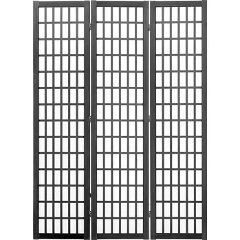 Paraván SucceBuy Paraván 3dílný 120,5x170 cm Japonský styl, otočný a skládací, dřevěný