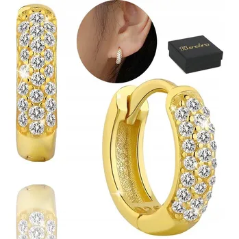 Náušnice Zlaté stříbrné náušnice RYZOST 925 Kruhy se Zirkony STŘÍBRO KOLEČKA Dámské