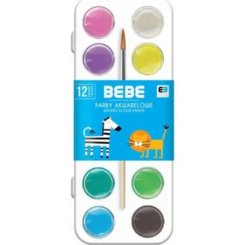 Vodová barva Akvarelové barvy 12 barev BB Kids Interdruk