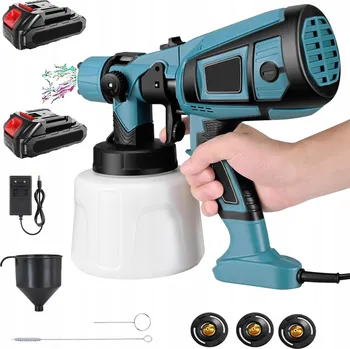 Stříkací pistole AKUMULÁTOROVÁ STŘÍKACÍ PISTOLE ELEKTRICKÁ PISTOLE NA MALOVÁNÍ + 2 AKU