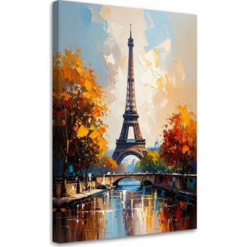 Obraz Obraz do obýváku, kanceláře, Eiffelova věž Paříž Podzimní krajina 60x90